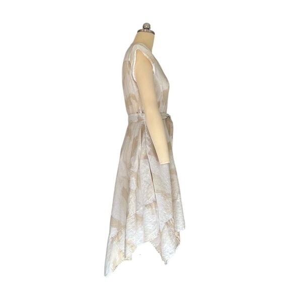 DKNY Women's Beige Linen Tie Waist Fit & Flare Dress Size 2 - Picture 5 of 8